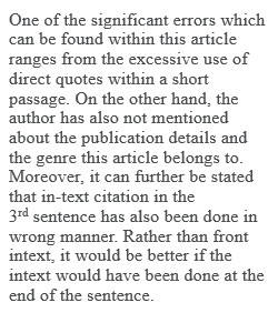 Here's what you'll do: •	Review the following short paragraph on a hypothetical paper about cybersecurity and the Internet of Things. Note that the writer has made some errors in his integration of Shindell as a source.  •	Identify at least two errors, an